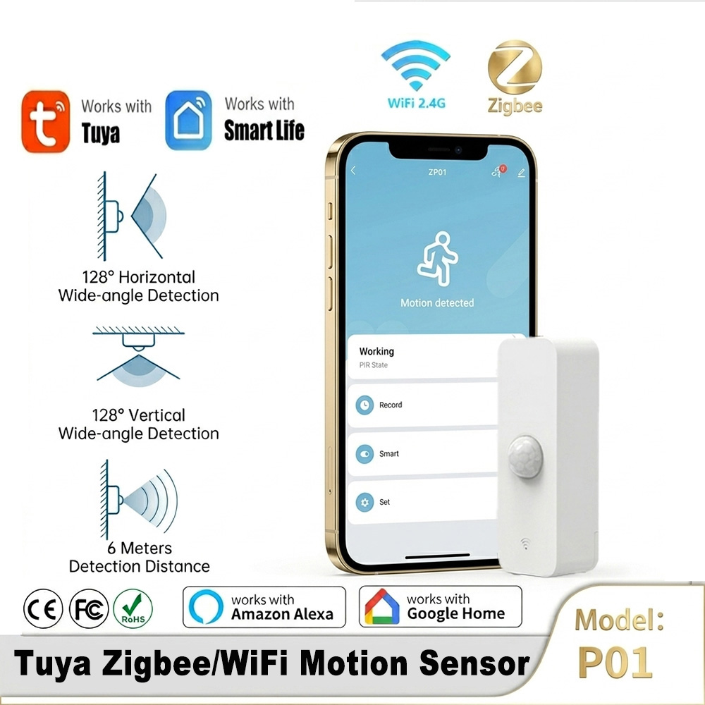 Smart Home Google Assistant - Smart PIR Motion Sensor WiFi Zigbee