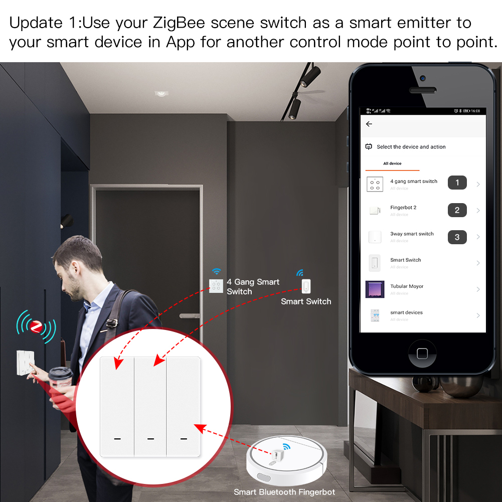 MOES Tuya ZigBee Scene Switch  - đánh giá và giá Smart Home Moes