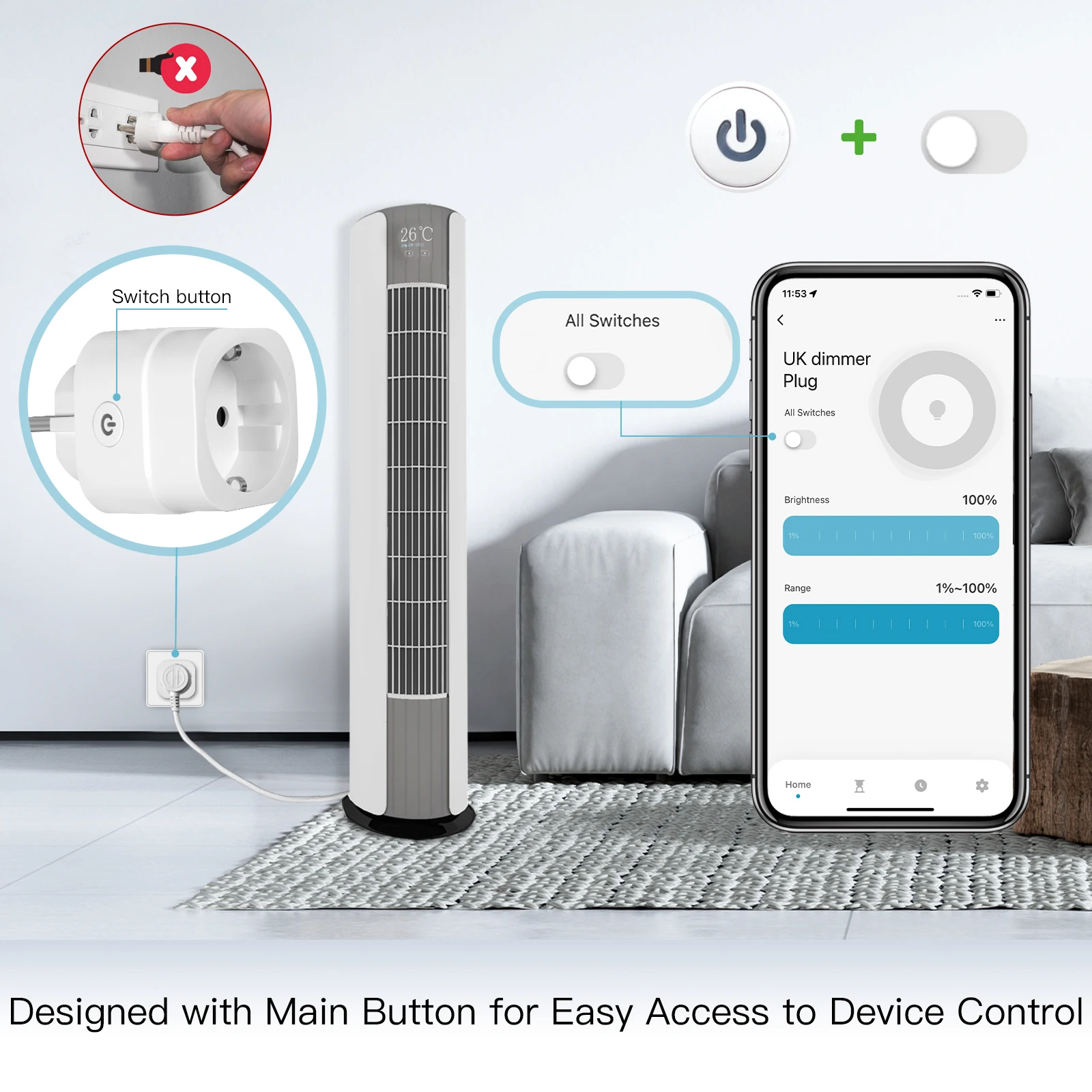 MOES Tuya WiFi Smart Plug Dimm - đánh giá và giá Smart Home Moes